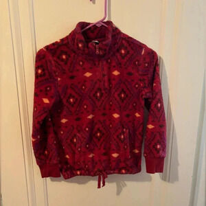 Old Navy Red Purple Half Zip Pullover Fleece Jacket large (10/12)